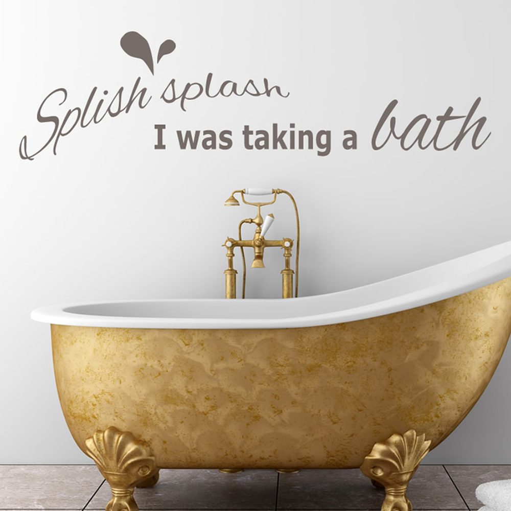Splish Splash Taking A Bath Bathroom Quote Wall Sticker