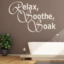 Relax Soothe Soak Bathroom Quote Wall Sticker - Mod2