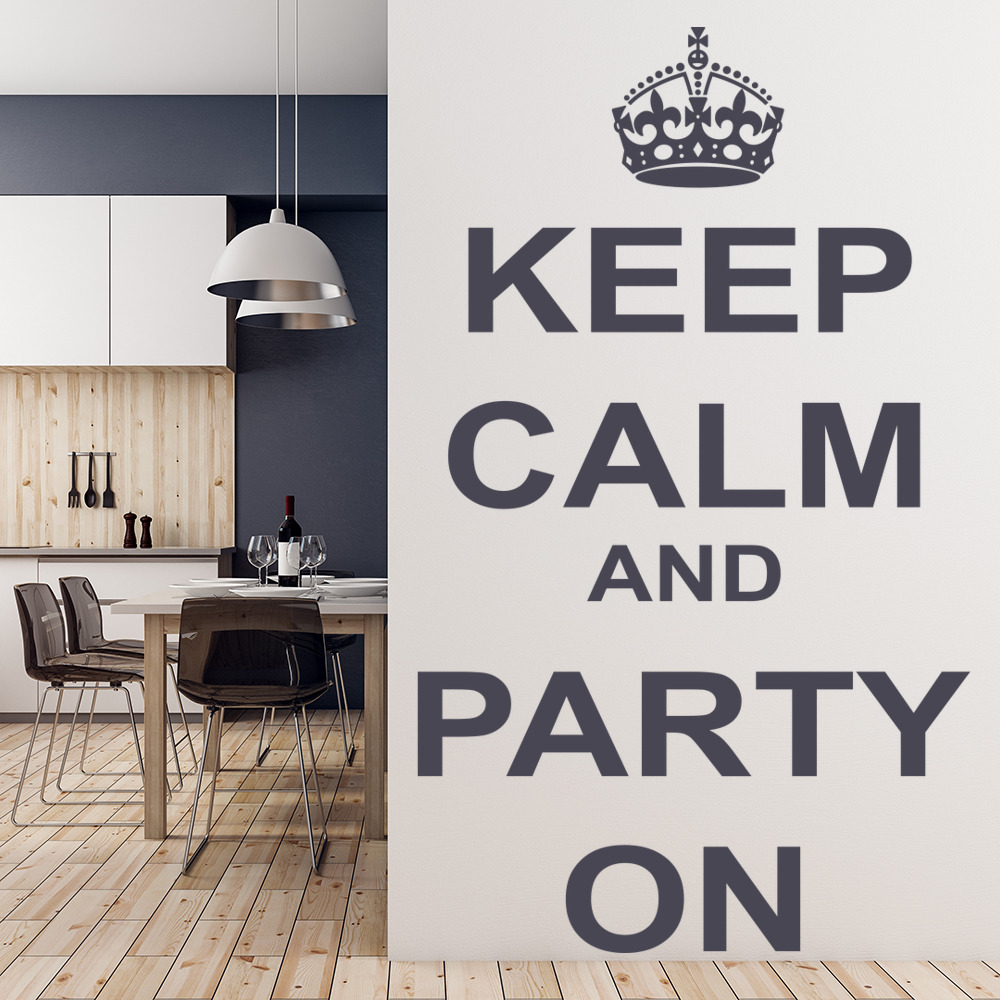 Keep Calm Party On Wall Sticker