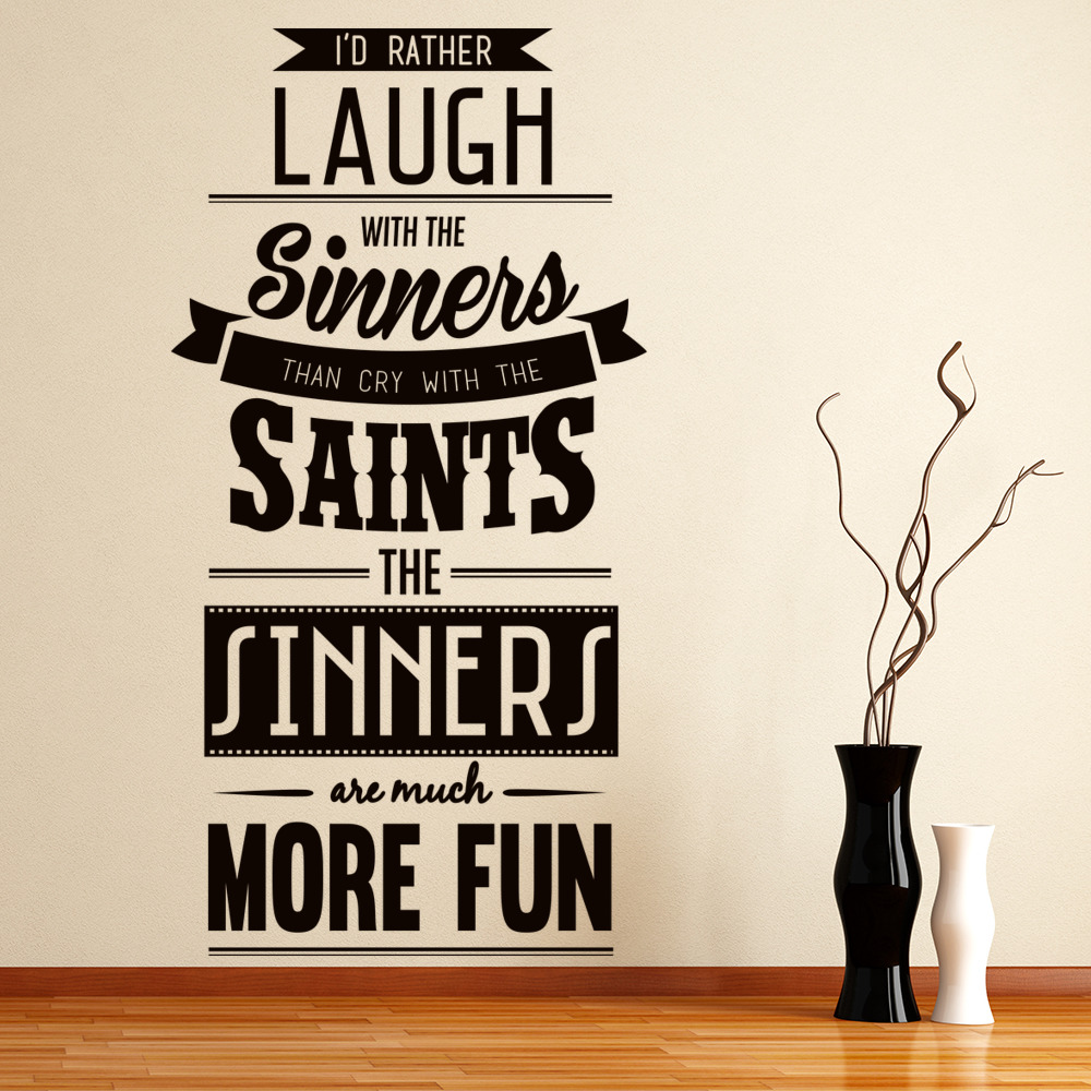 Sinners And Saints Inspirational Quote Wall Sticker
