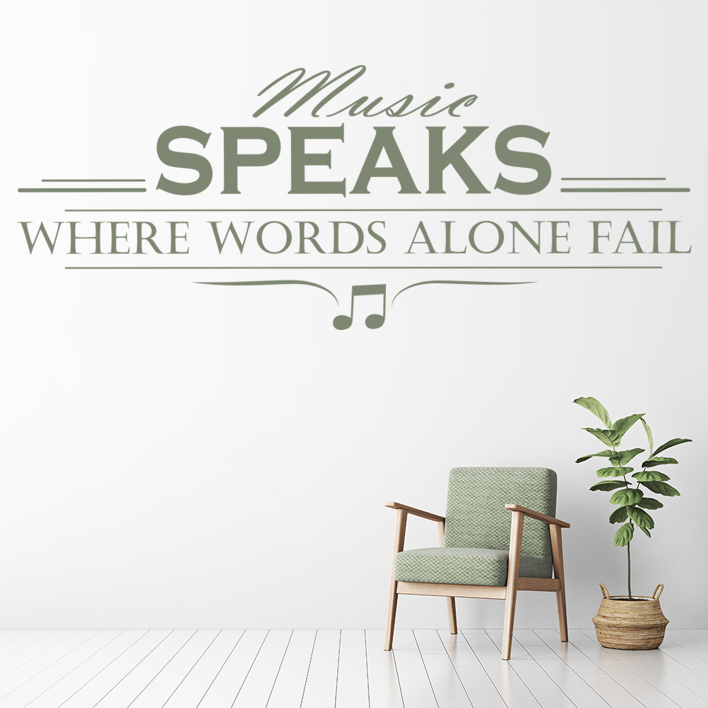 Music Speaks Words Fail Life Quotes Wall Sticker