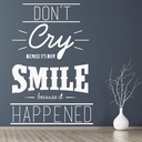 Smile Because It Happened Inspirational Quote Wall Sticker