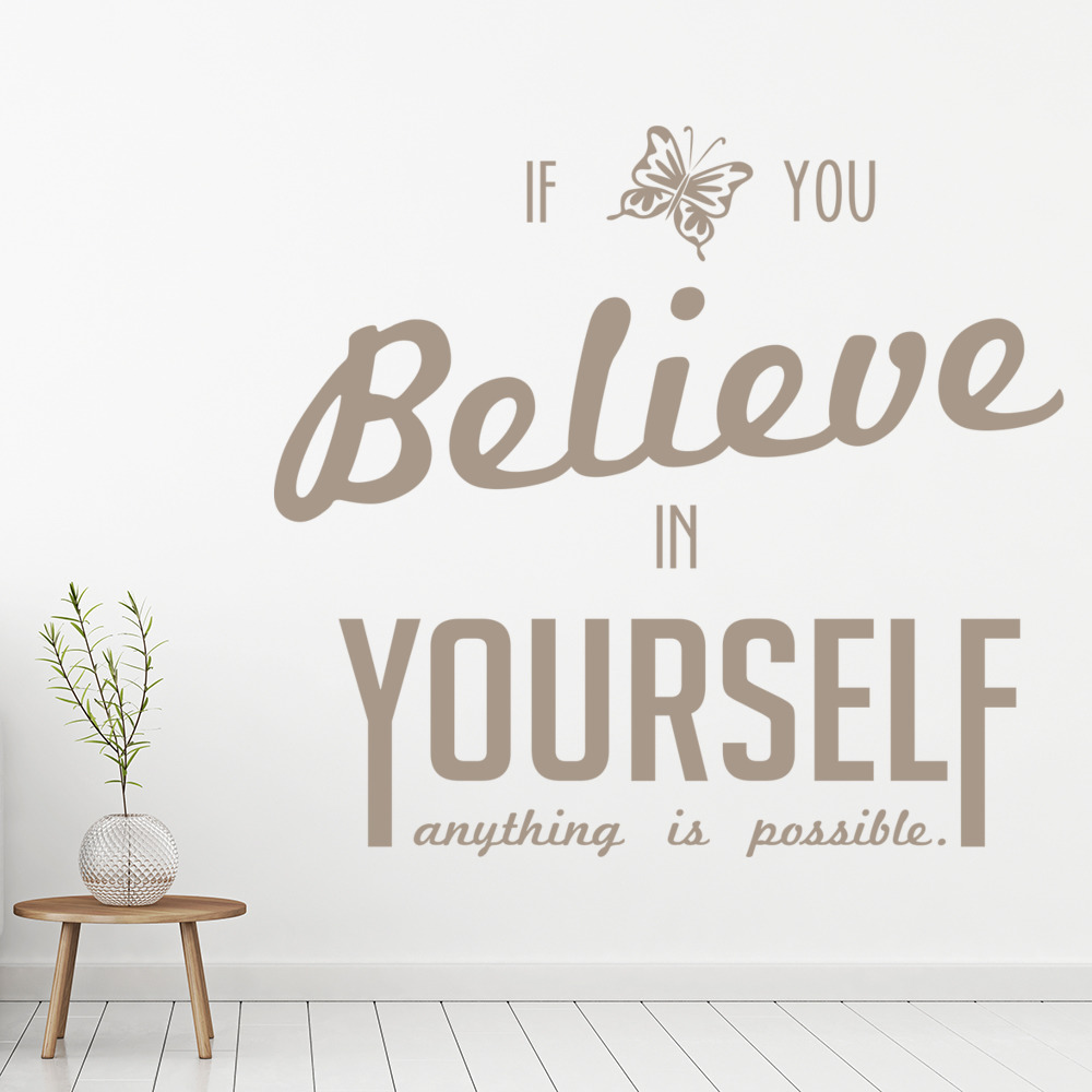 Believe In Yourself Butterfly Quote Wall Sticker