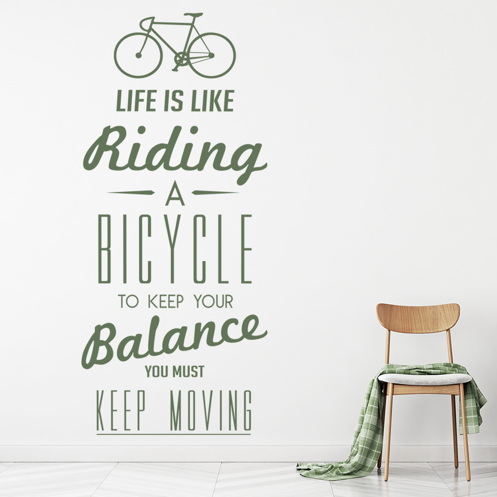 Life Is Like Riding A Bicycle Quotes Wall Sticker | Icon Wall Stickers