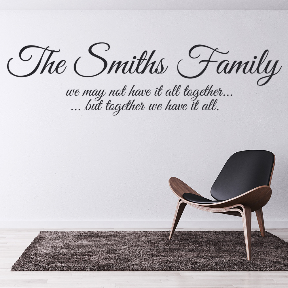 Personalised Name Family Quote Wall Sticker - Mod9