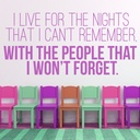 I Live For The Night Friendship Quote Wall Sticker