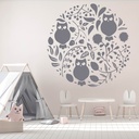 Floral Owl Pattern Wall Sticker