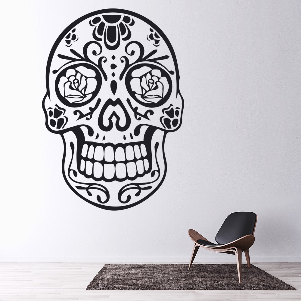 Sugar Skull Halloween Wall Sticker