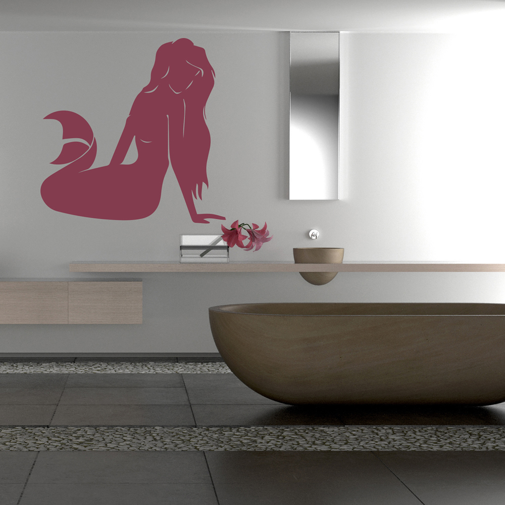 Sitting Mermaid Fantasy Fairy Tale Wall Sticker