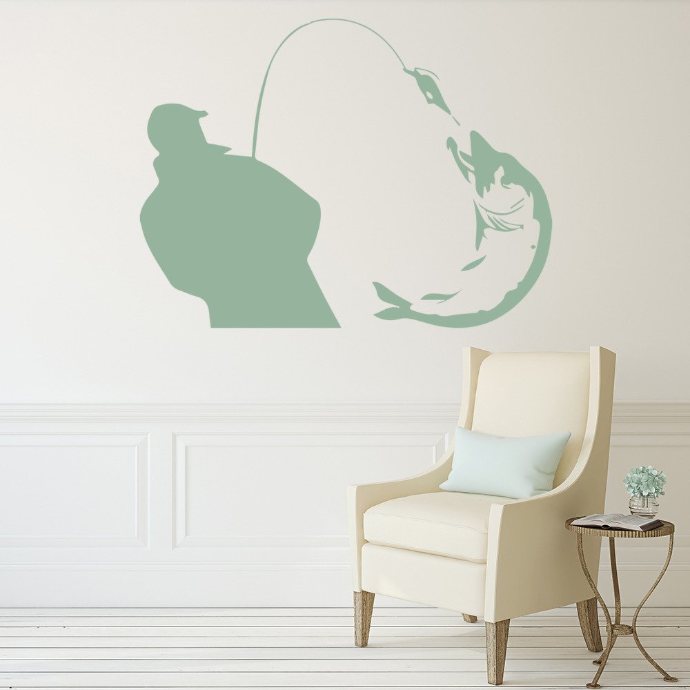 Fisherman Catch Fishing Wall Sticker