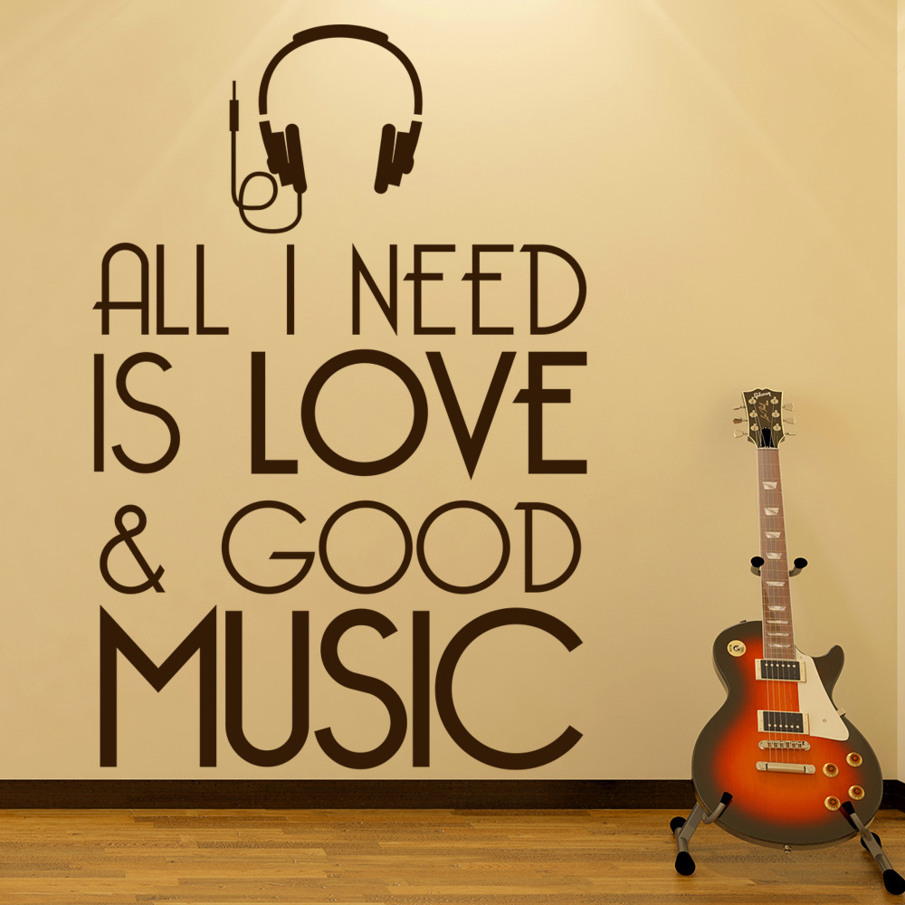 All I Need Is Love Music Quote Wall Sticker