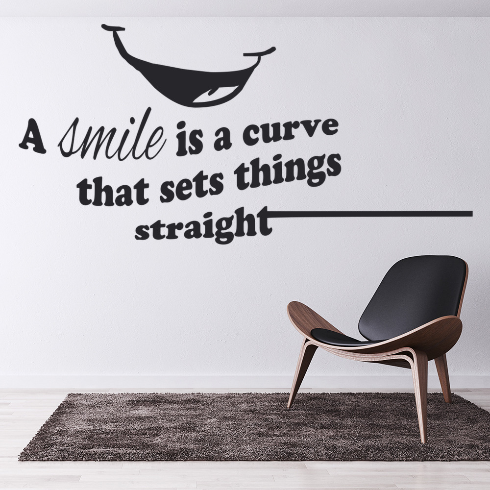 A Smile Inspirational Quote Wall Sticker - Mod3