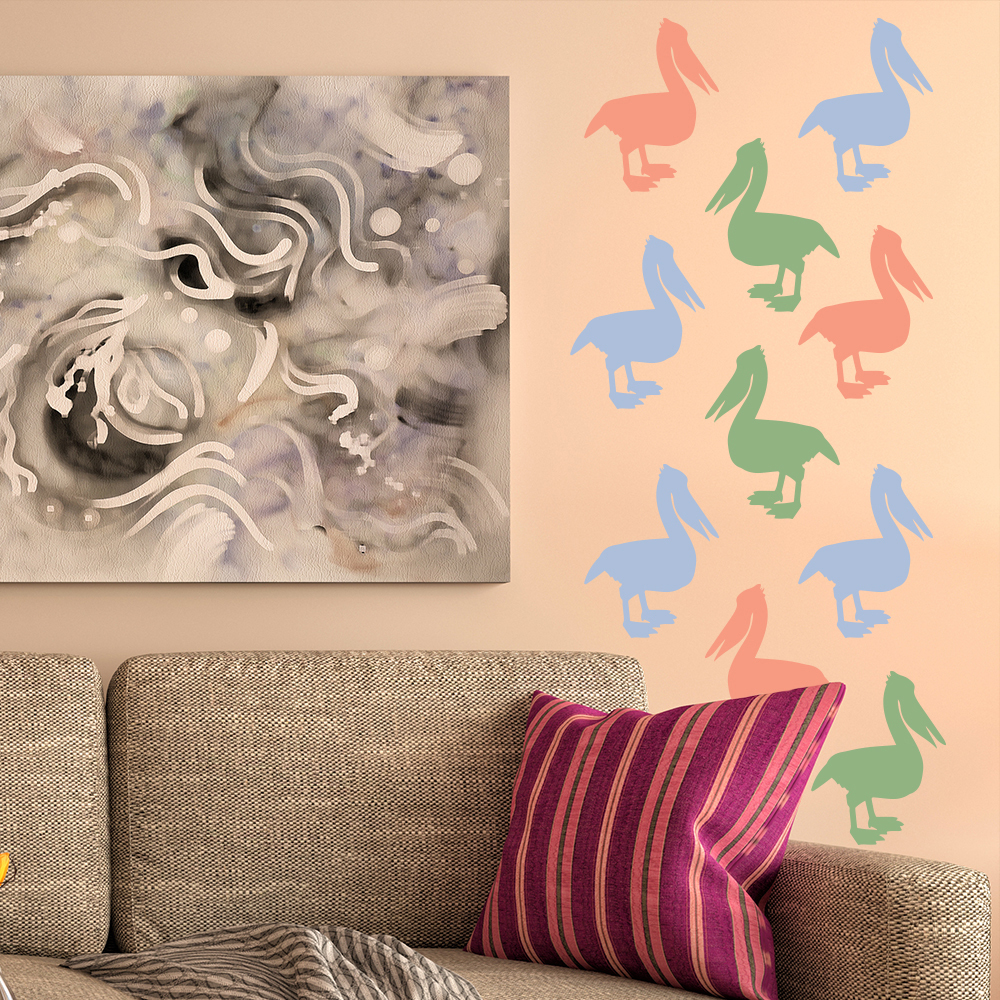 Pelican Bird Wall Sticker Pack