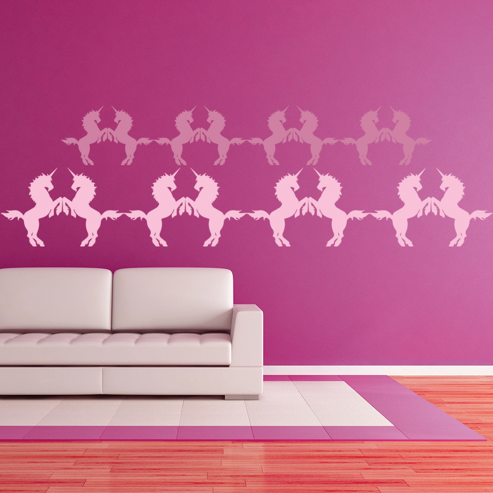 Rearing Unicorn Fairytale Wall Sticker Pack