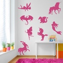 Fairy Tale Mermaid Unicorn Dragon Wall Sticker Set