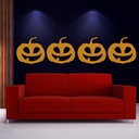 Creepy Pumpkin Halloween Wall Sticker - Mod5