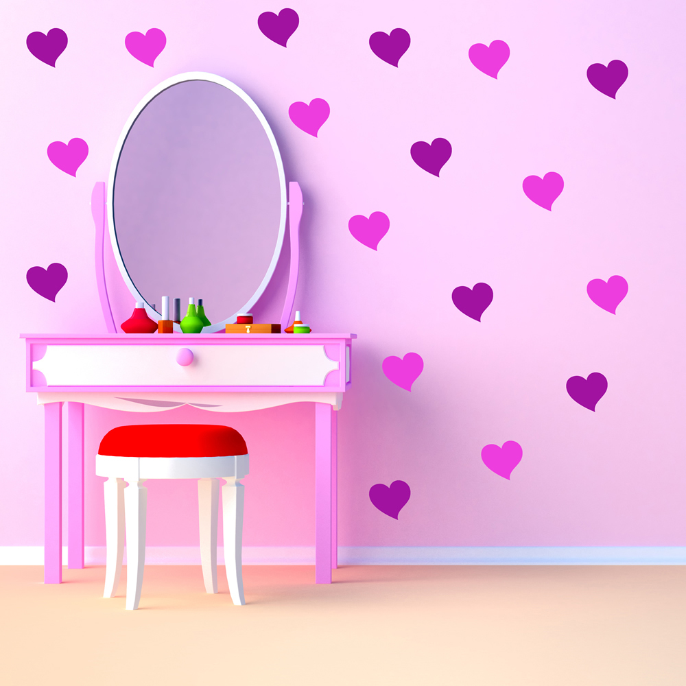 Simple Love Heart Wall Sticker Pack | Icon Wall Stickers