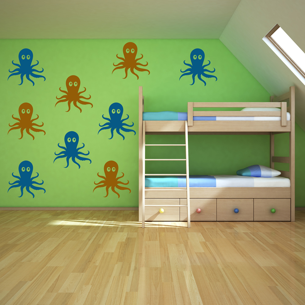 Octopus Under The Sea Wall Sticker Pack