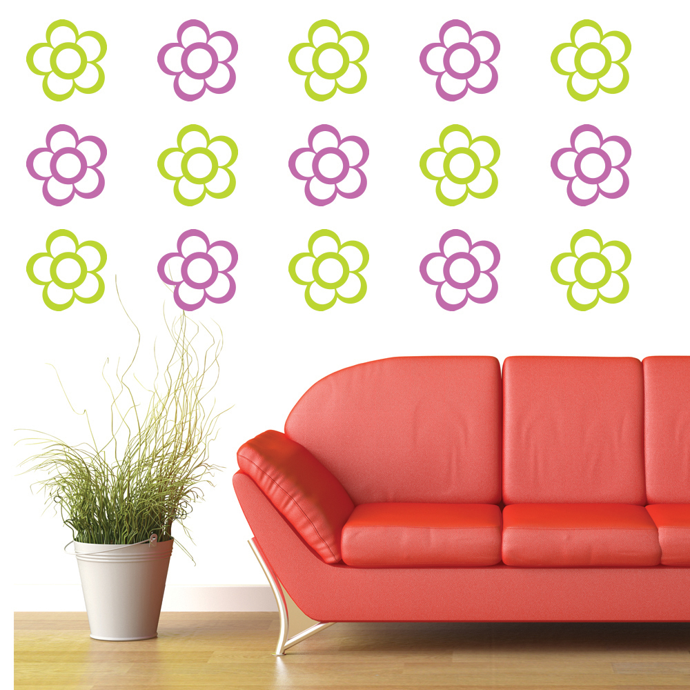Daisy Flower Petal Nursery Wall Sticker Pack