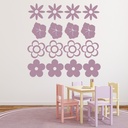 Flower Group Daisy Floral Wall Sticker Set
