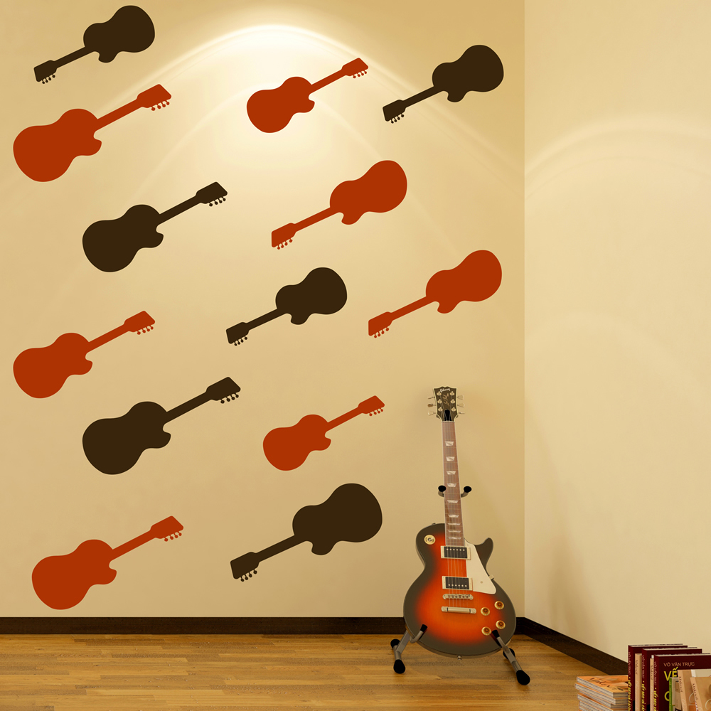 Acoustic Guitar Music Wall Sticker Pack