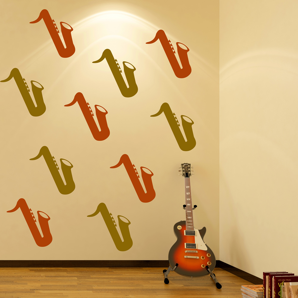 Saxophone Music Wall Sticker Pack