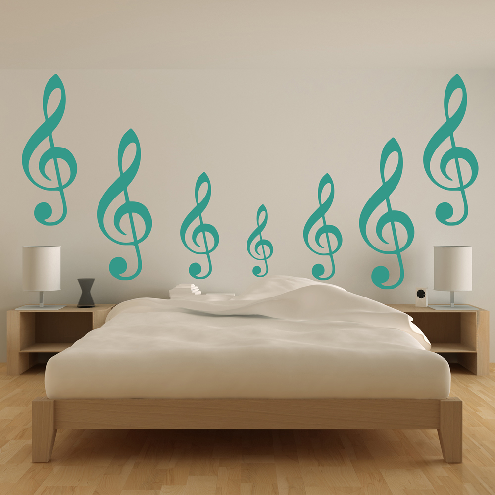 Treble Clef Musical Notes Wall Sticker Pack