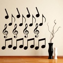 Music Notes Quaver Treble Clef Wall Sticker Set