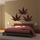 Cannabis Silhouette Flowers And Trees Creative Multipack Wall Sticker Art Decals