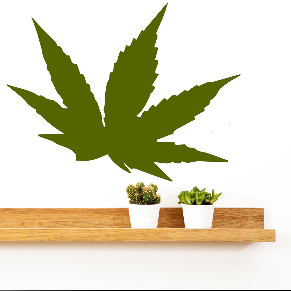 Weed Cannabis Leaf Wall Sticker