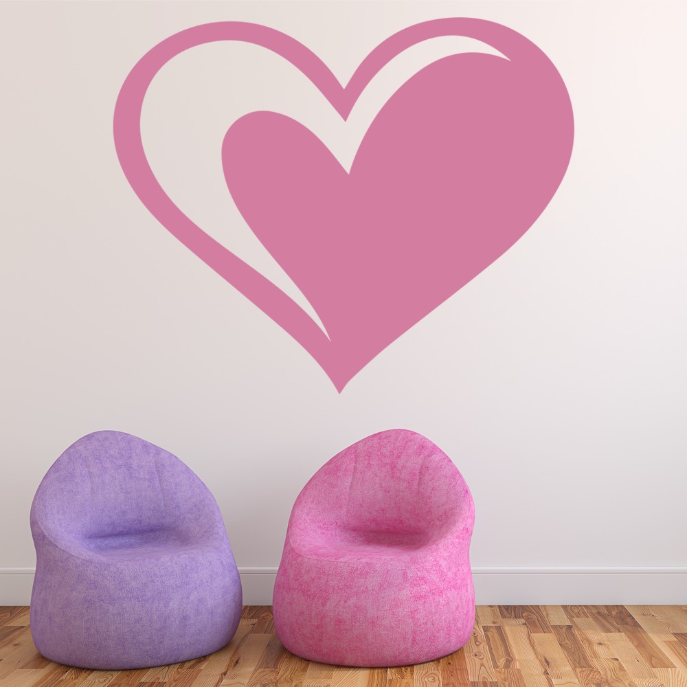 Simple Love Heart Girls Bedroom Wall Sticker