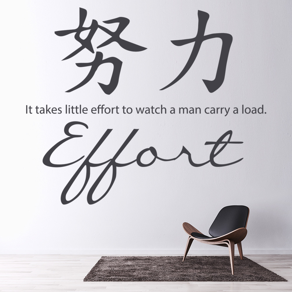 Effort Chinese Symbol Quote Wall Sticker