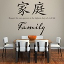 Family Chinese Symbol Quote Wall Sticker