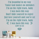 Born This Way Lady Gaga Quote Wall Sticker - Mod8