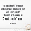 Guns N Roses Sweet Child O Mine Wall Sticker