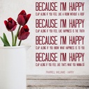Pharrell Williams Happy Song Lyrics Wall Sticker