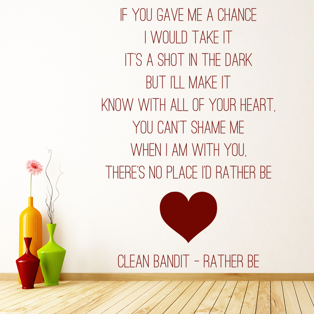 Rather Be Clean Bandit Wall Sticker
