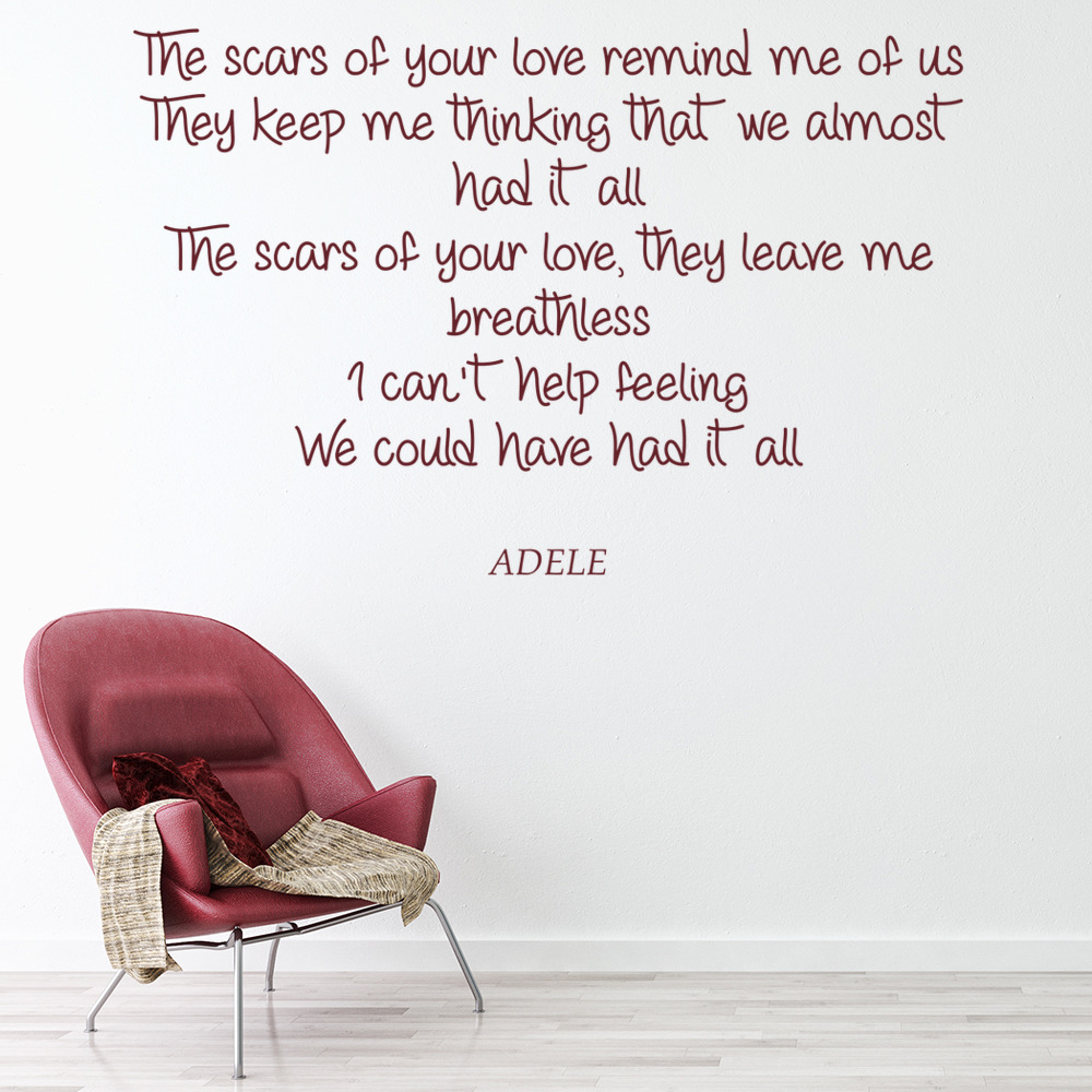 Rolling In The Deep Adele Song Lyrics Wall Sticker - Mod9