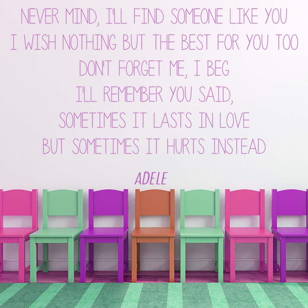 Someone Like You Adele Song Lyrics Wall Sticker