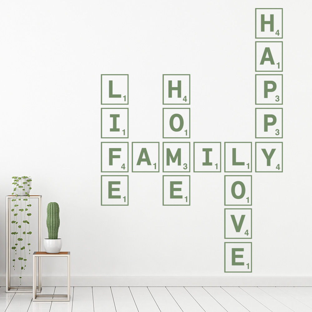 Love Life Family Scrabble Tile Wall Sticker
