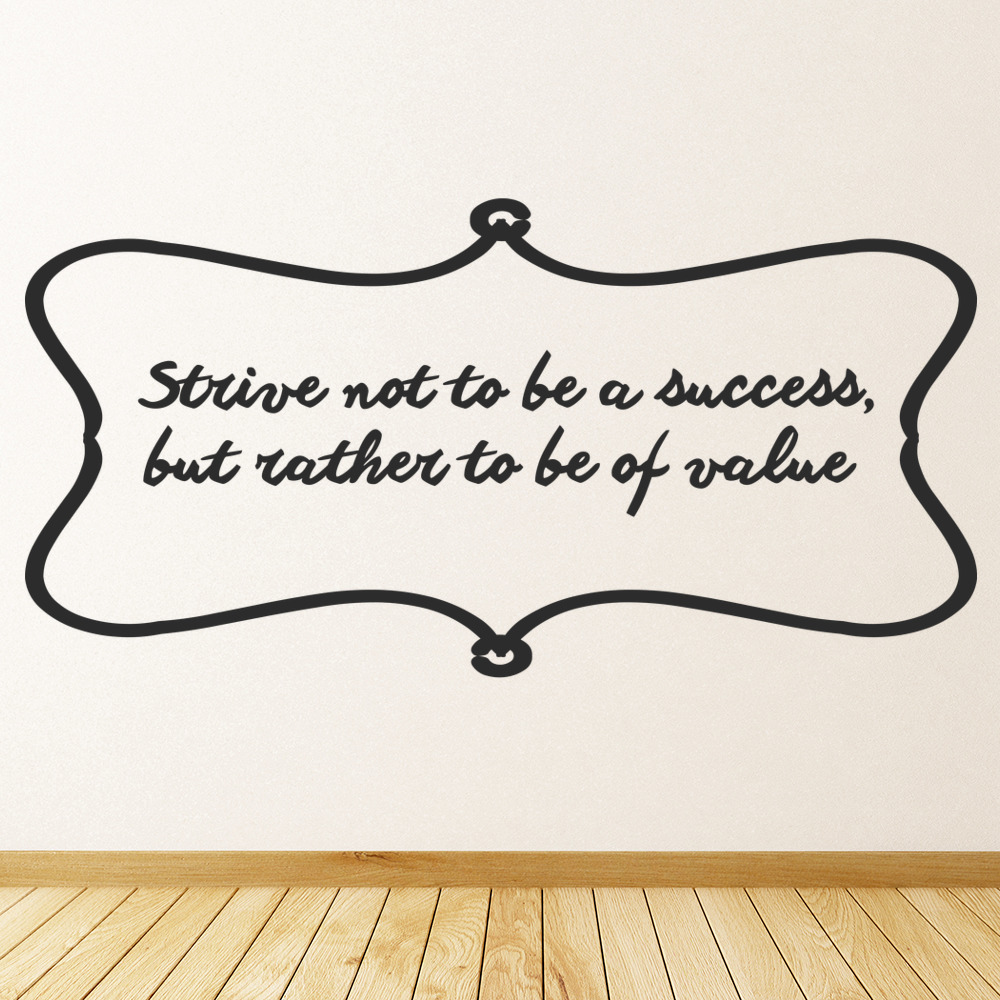 Success And Value Inspirational Quote Wall Sticker