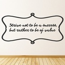 Success And Value Inspirational Quote Wall Sticker