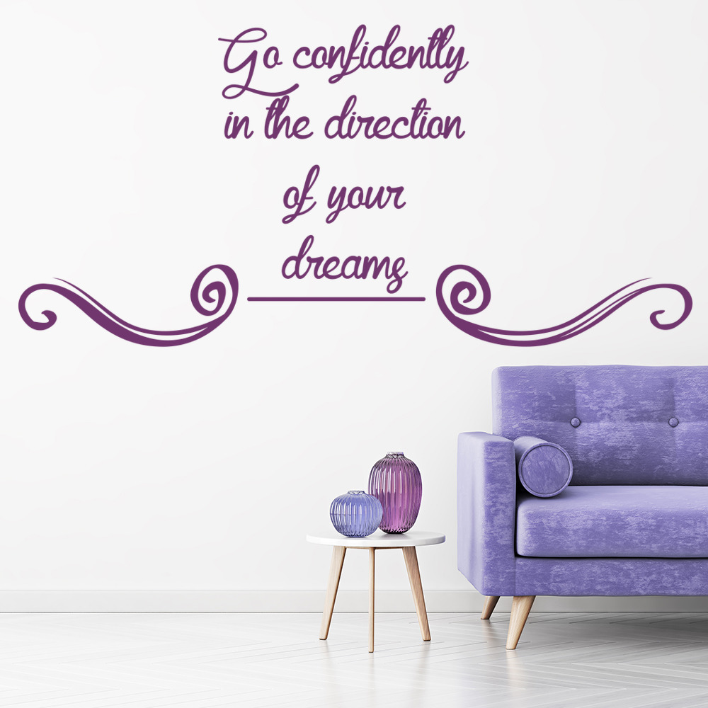 Go Confidently Inspirational Quote Wall Sticker - Mod1