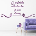 Go Confidently Inspirational Quote Wall Sticker - Mod1