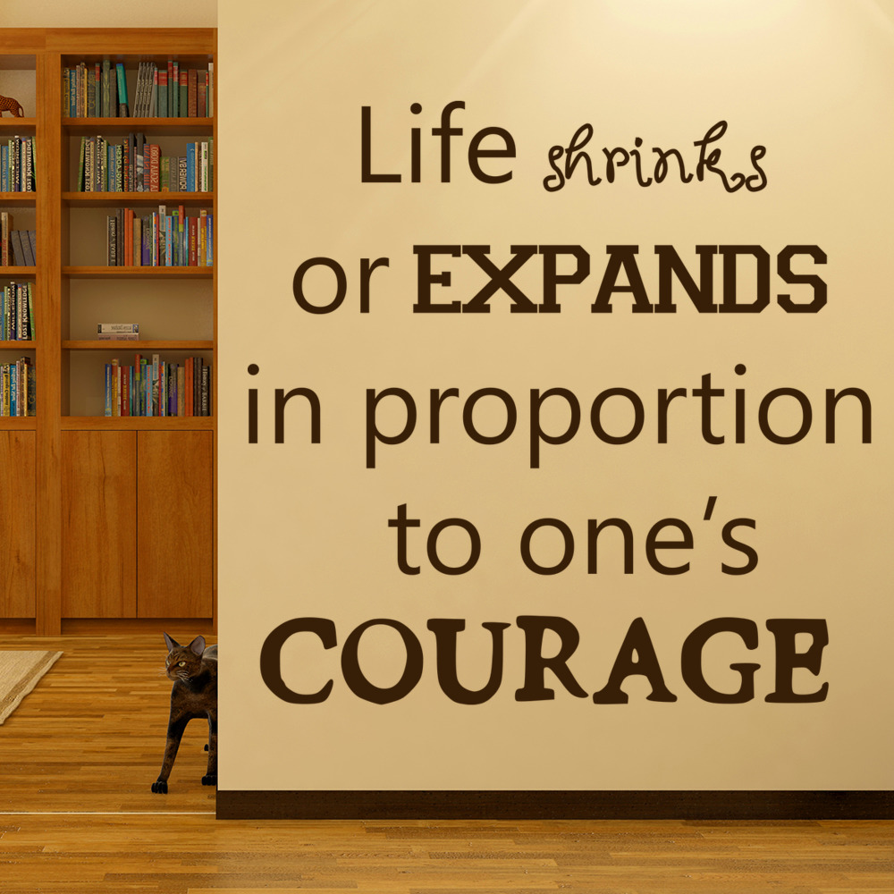 One's Courage Inspirational Quote Wall Sticker