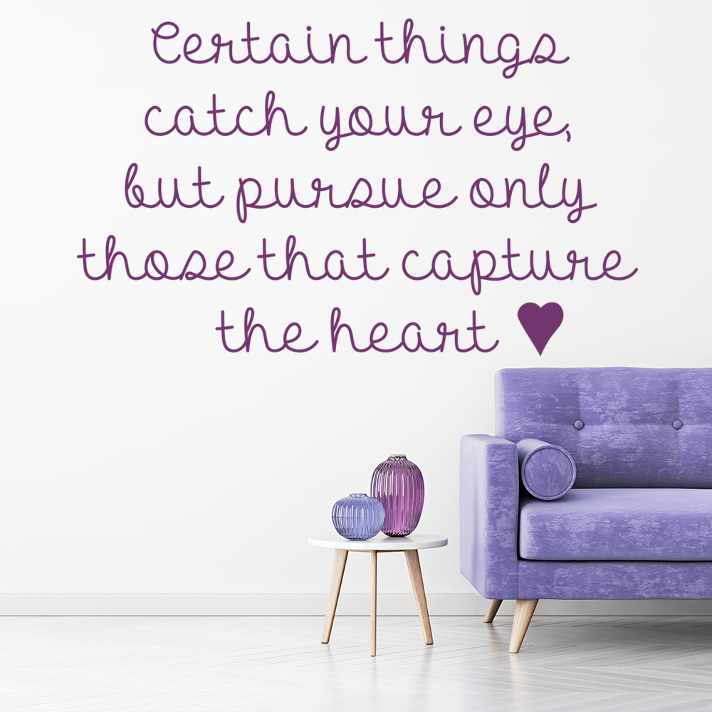 Capture The Heart Inspirational Quote Wall Sticker