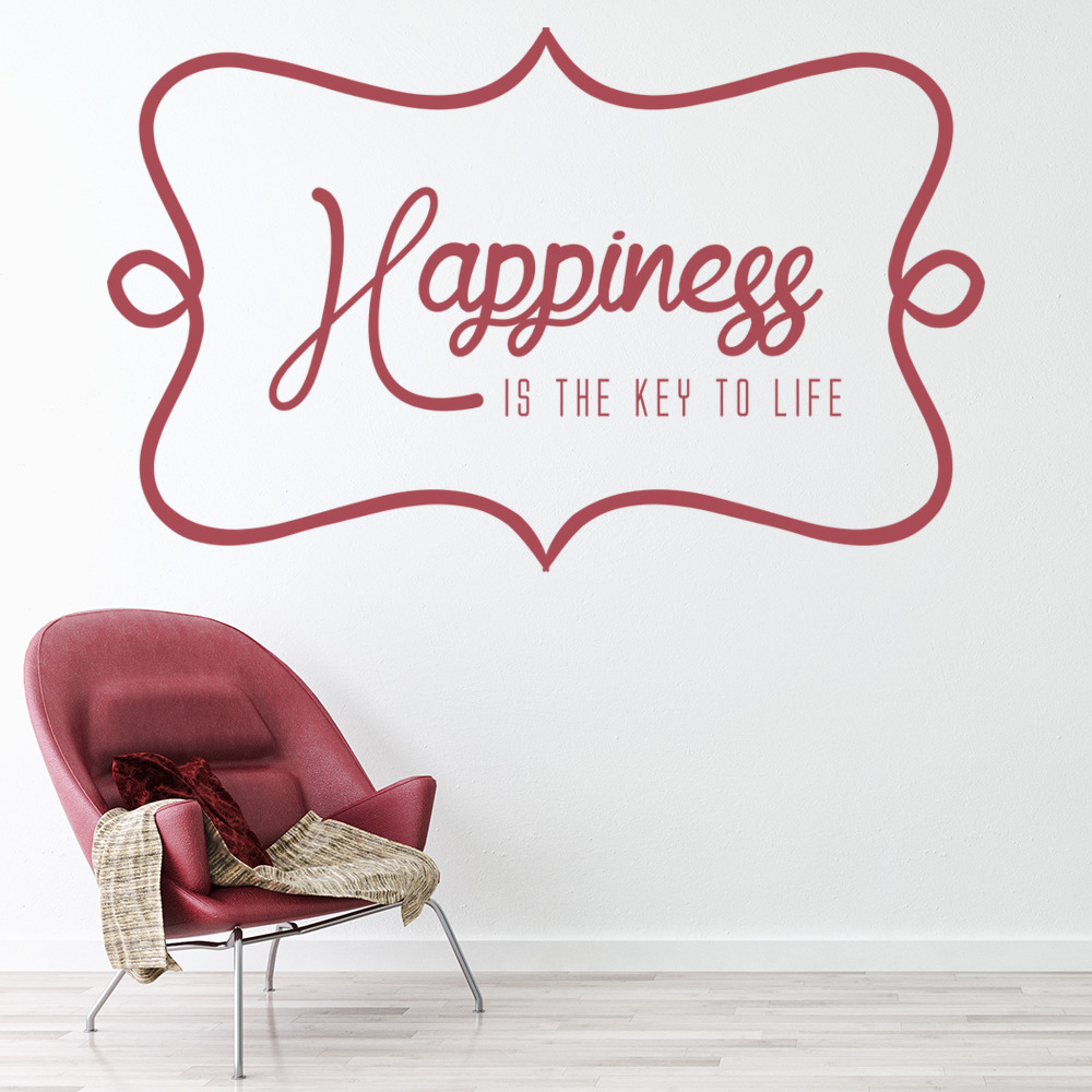 Happiness Inspirational Quote Wall Sticker - Mod9