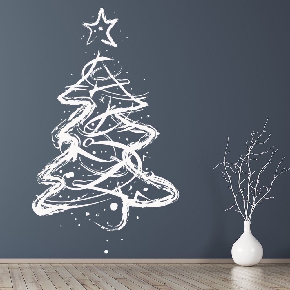 Christmas Tree Xmas Star Wall Sticker