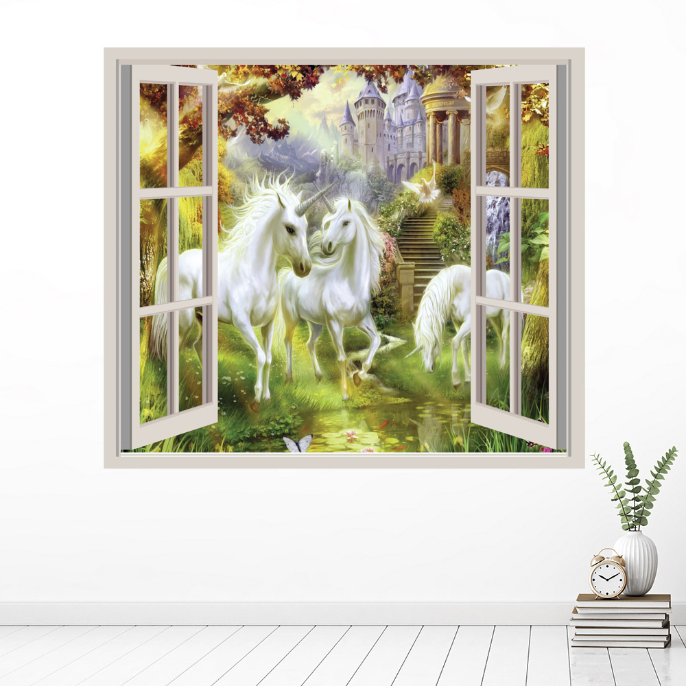 Unicorn Palace 3D Window Wall Sticker