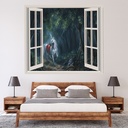 Unicorn Forest 3D Window Wall Sticker - Mod9